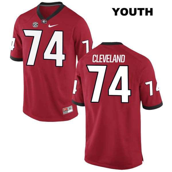 Georgia Bulldogs Youth Ben Cleveland #74 NCAA Authentic Red Nike Stitched College Football Jersey ACF7156AK
